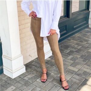Spanx Faux Suede Leggings in Color Camel